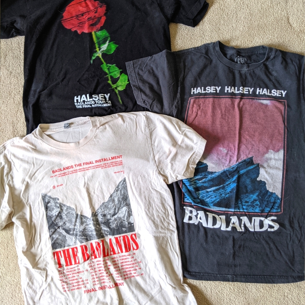 Lot of 3 Halsey 2016 Badlands tshirts